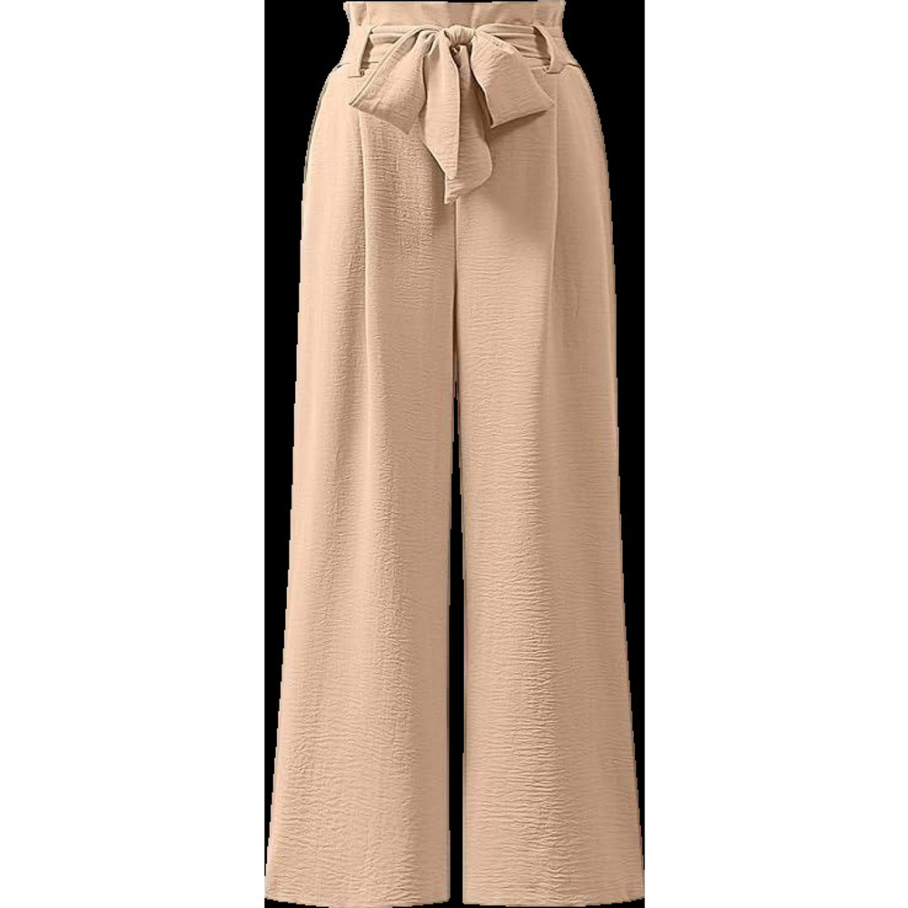 ANRABESS Womens Wide Leg Palazzo Pants Belted High Waisted Business Casual Flowy
